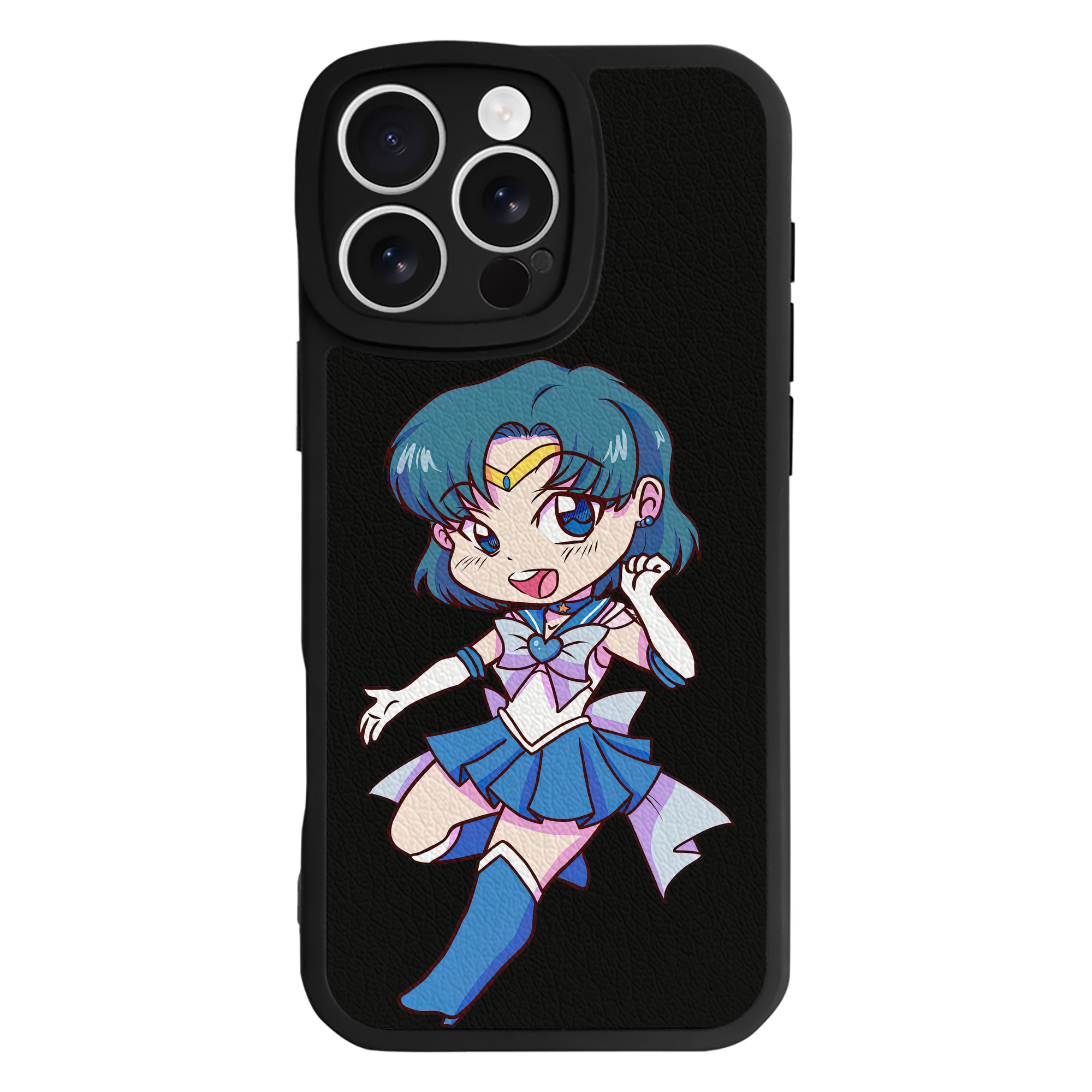 （画像用） 美少女戦士セーラームーン 水野 亜美 みずの あみ Sailor Moon Mizuno Ami 【iPhone 16シリーズ対応】シリコンスマホケース（レザー調） 材質：シリコン
